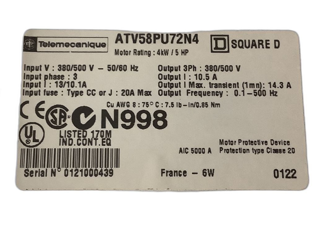 ATV58PU72N4 ATV58PU72N4